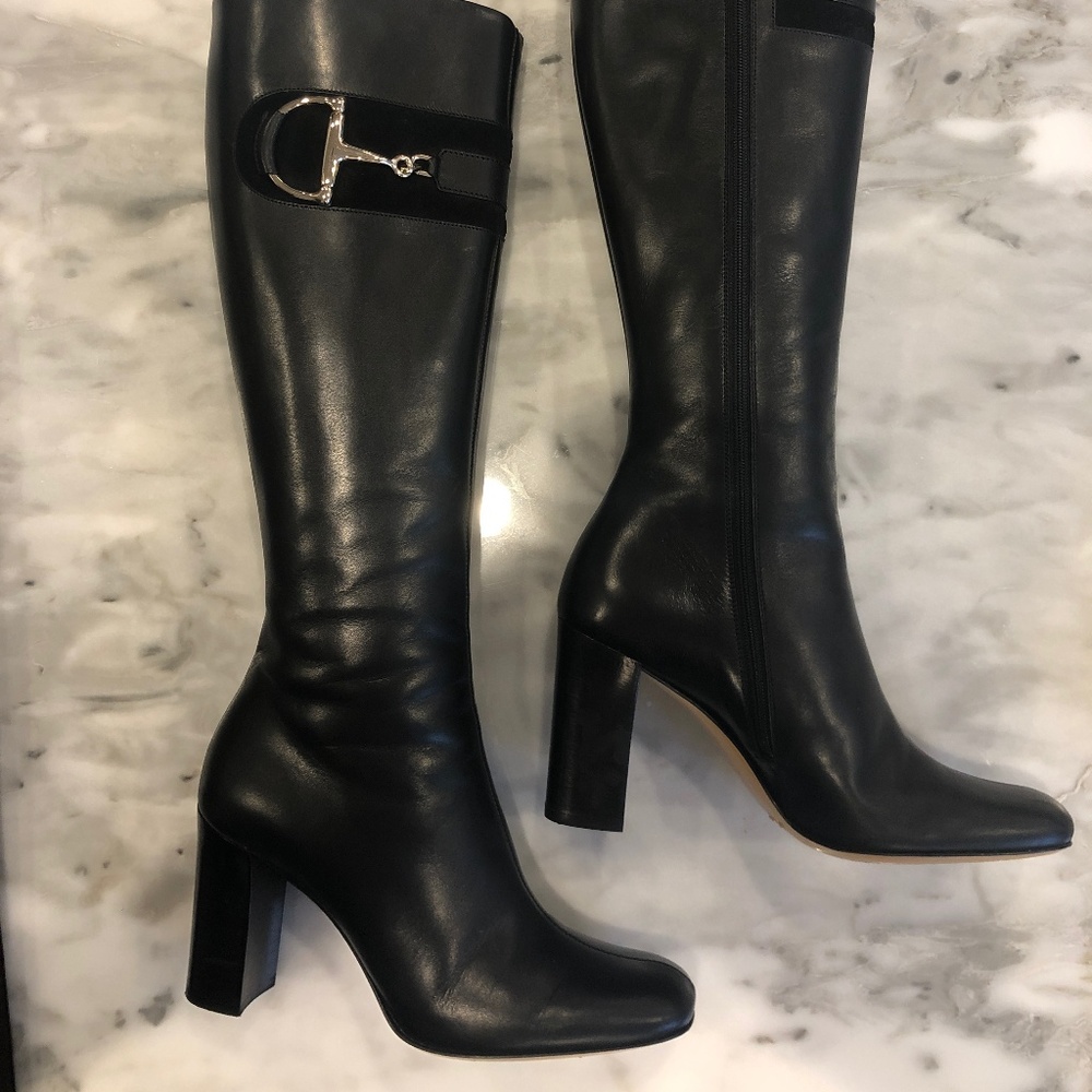 Gucci Horsebit Heeled Black Boot